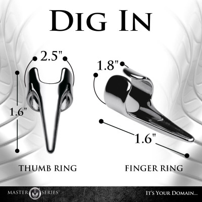 Набір каблучок з пазурами Master Series Five-Piece Sensation Claw Rings - Silver