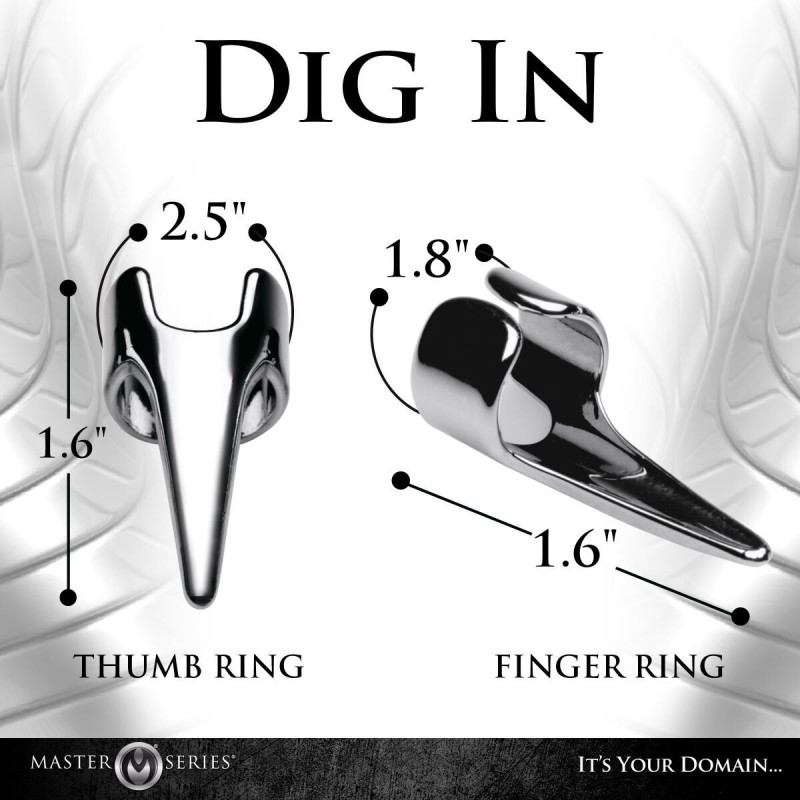 Набір каблучок з пазурами Master Series Five-Piece Sensation Claw Rings - Silver