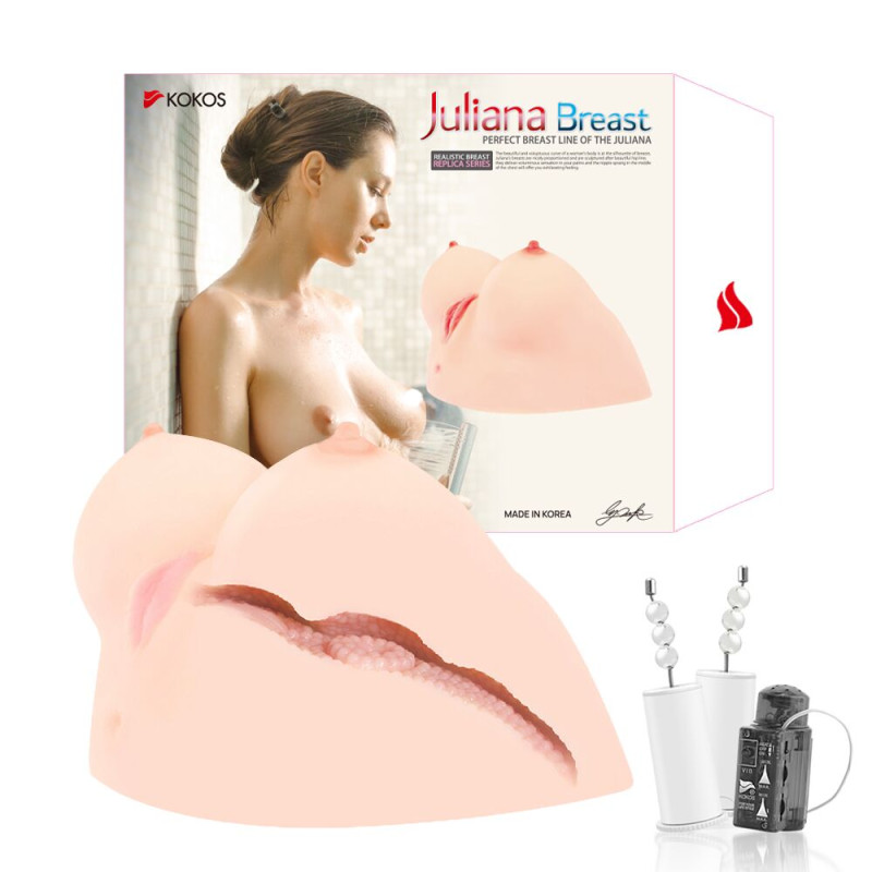 Мастурбатор Kokos Juliana Breast 2WayPlus з вібрацією та масажем