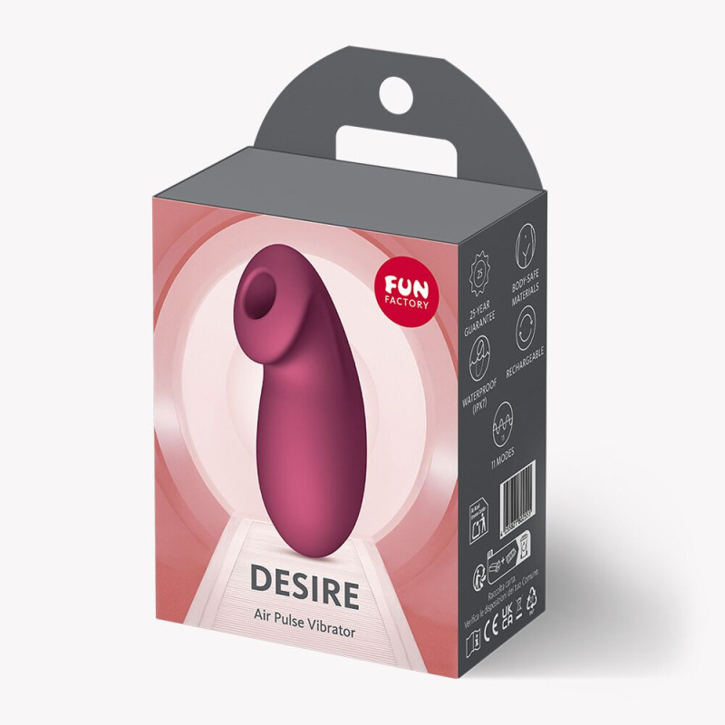 Вакуумний стимулятор Fun Factory Desire Wine Red, 11 режимів роботи, перезаряджається
