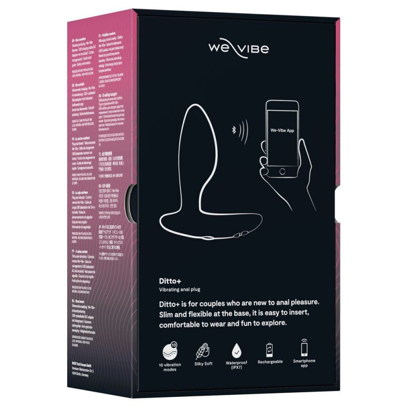 Анальна смарт-вібропробка We-Vibe Ditto+ Satin Black з пультом ДУ