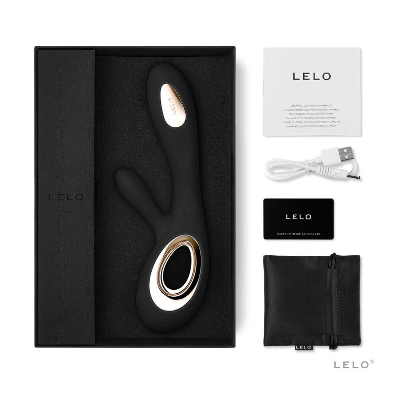 Вібратор-кролик LELO Soraya Wave Black, що манять рухи стовбура