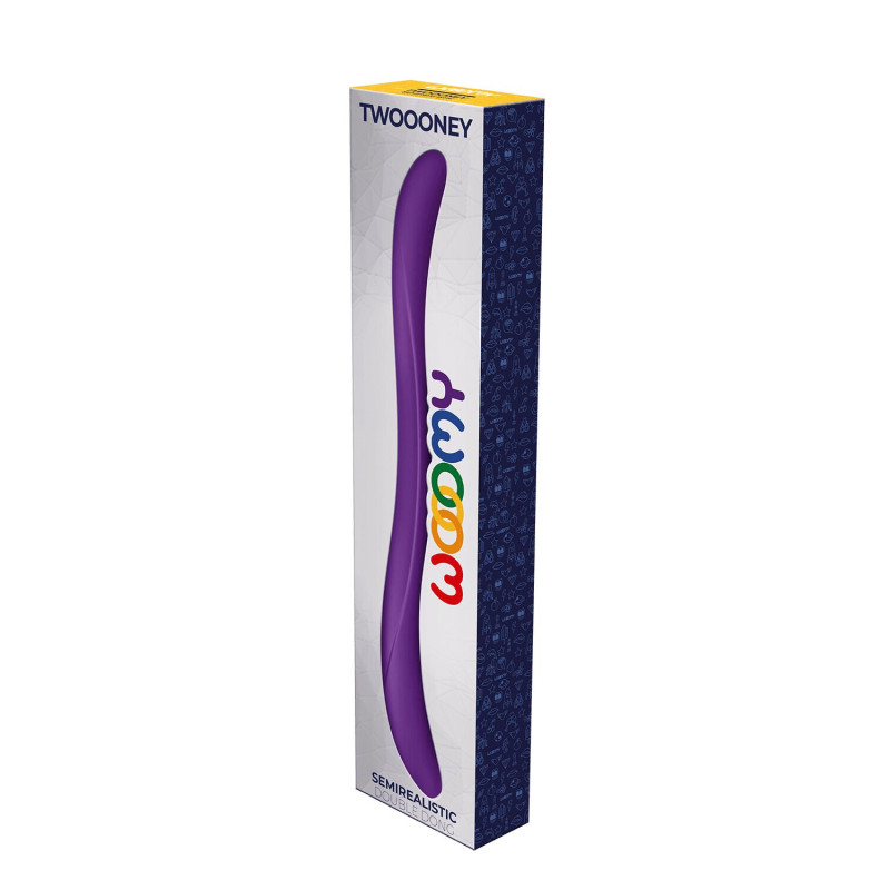 Фалоімітатор подвійний Wooomy Twoooney Semirealistic Double Dong Purple