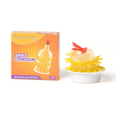 Презерватив Recare Spike Condom Yellow з вусиками та спіраллю шипів