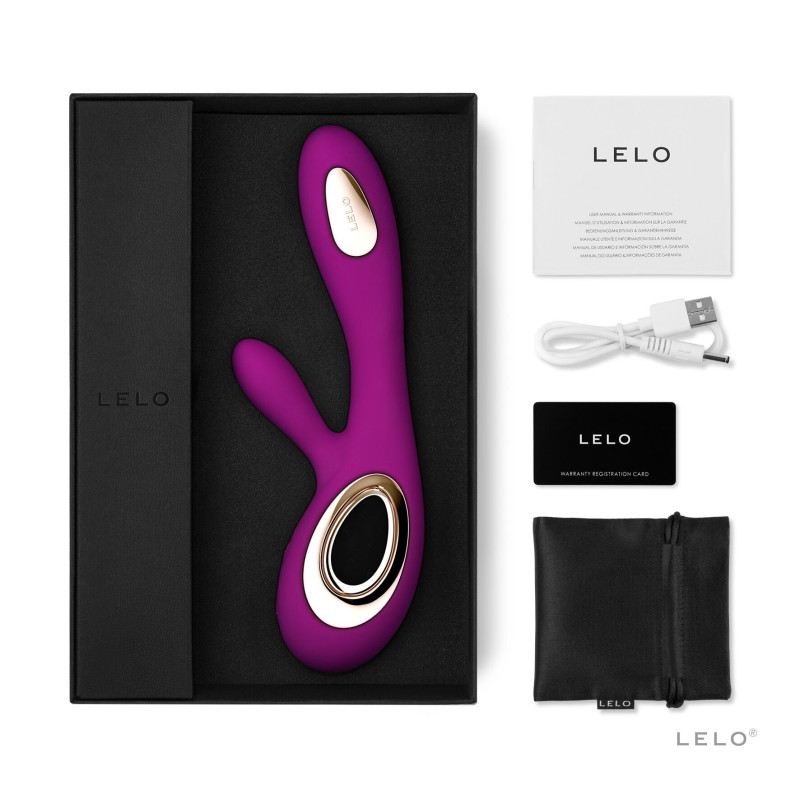 Вібратор-кролик LELO Soraya Wave Deep Rose, з рухами ствола