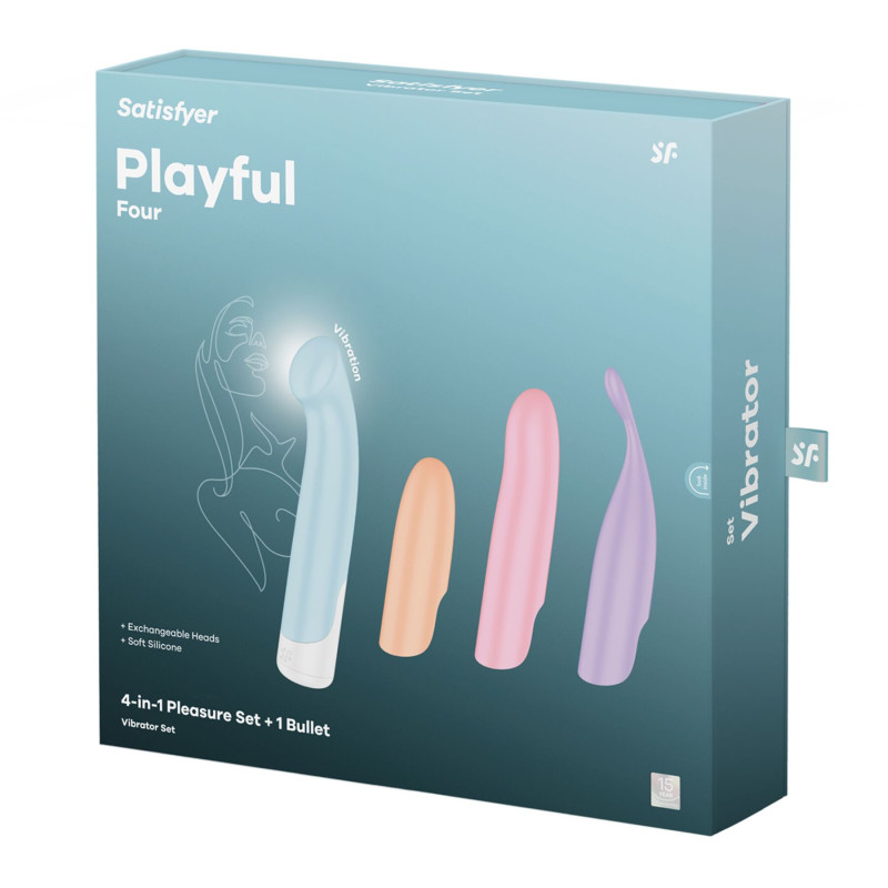 Набір Satisfyer Playful Four (вібратор + 4 насадки)
