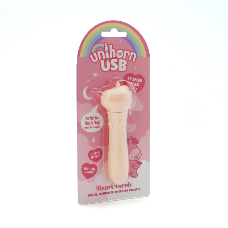 Вібратор-єдиноріжка Unihorn USB Bullet - Heart Throb, віброкуля, USB зарядка
