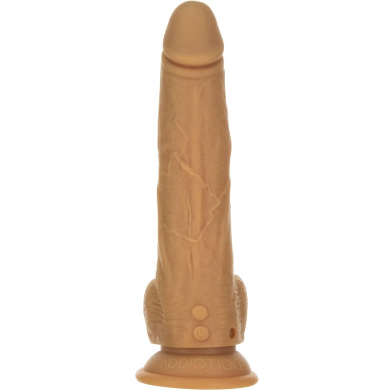 Фалоімітатор з пульсацією Naked ADDICTION Dominic 9″ Caramel, пульт дистанційного керування, діаметр 4,2 см