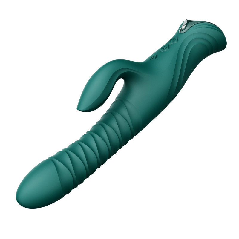 Пульсатор-кролик із вібрацією Zalo Mose 2 Turquoise Green
