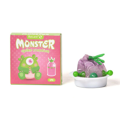 Презерватив Recare Green Monster Spike Condom з рядом кульок та вусиками на кінчику