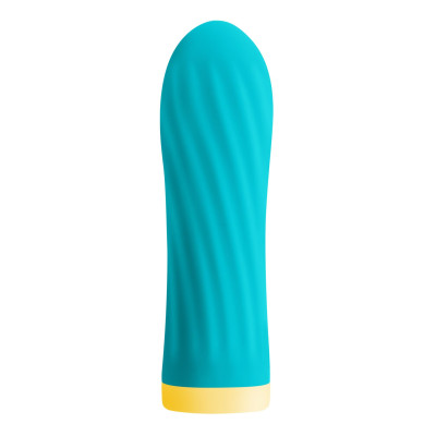 Віброкуль S Pleasures Bullets Twist & Shout Turquoise, бірюзова, ребриста поверхня, 10 режимів