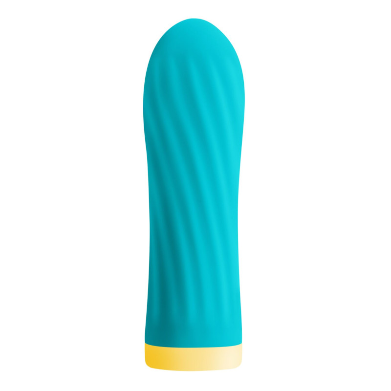 Віброкуль S Pleasures Bullets Twist & Shout Turquoise, бірюзова, ребриста поверхня, 10 режимів