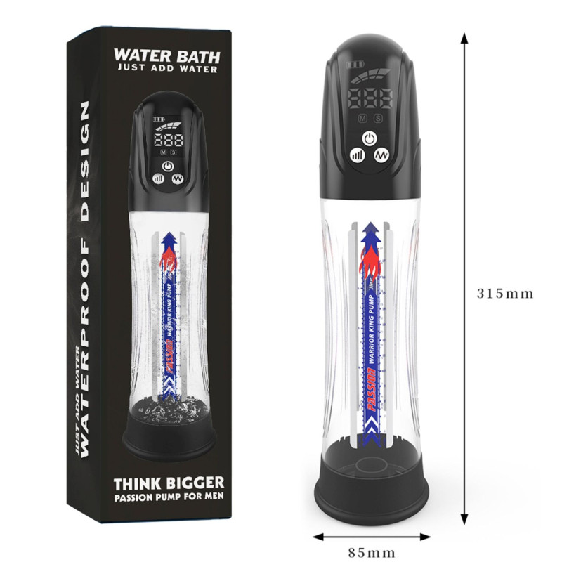 Автоматична гідропомпа 2в1 (вода/повітря) Men Power Water Bath з LED-дисплеєм, 2 режими