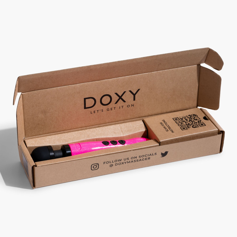 Вібромасажер DOXY Die Cast 3 Hot Pink, потужний, живлення 220В, металевий корпус