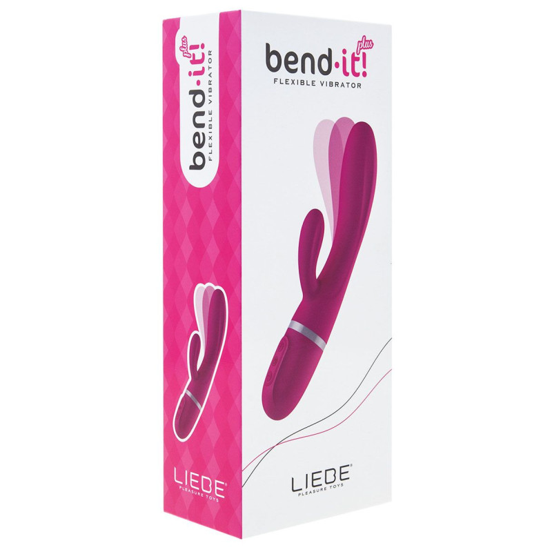 Вібратор-кролик Liebe Bend It Plus Cerise, гнучкий, 2 мотори, 10 режимів