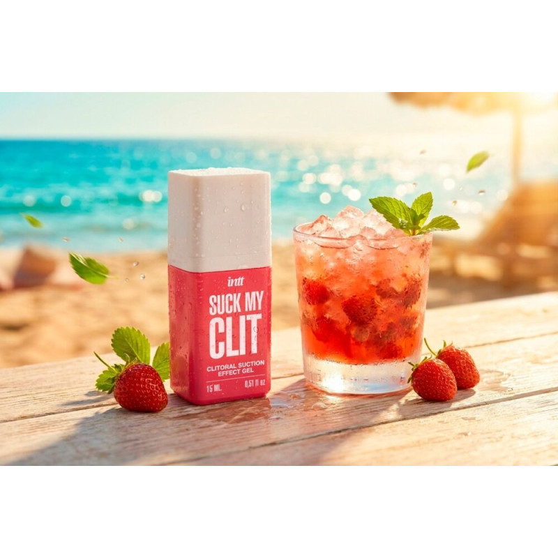 Смоктайзер для клітора Intt Suck My Clit – Wild Strawberry (Суниця),15 мл, гель з ефектом посмоктування