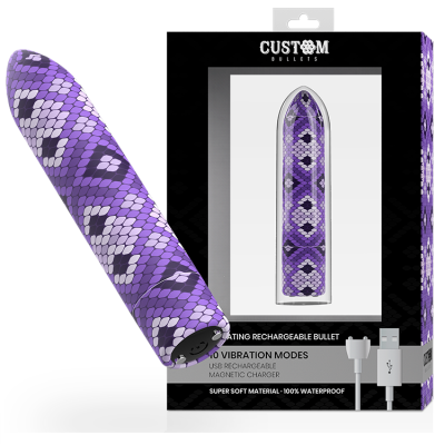 Потужна віброкуля Custom Bullets Snake Purple 