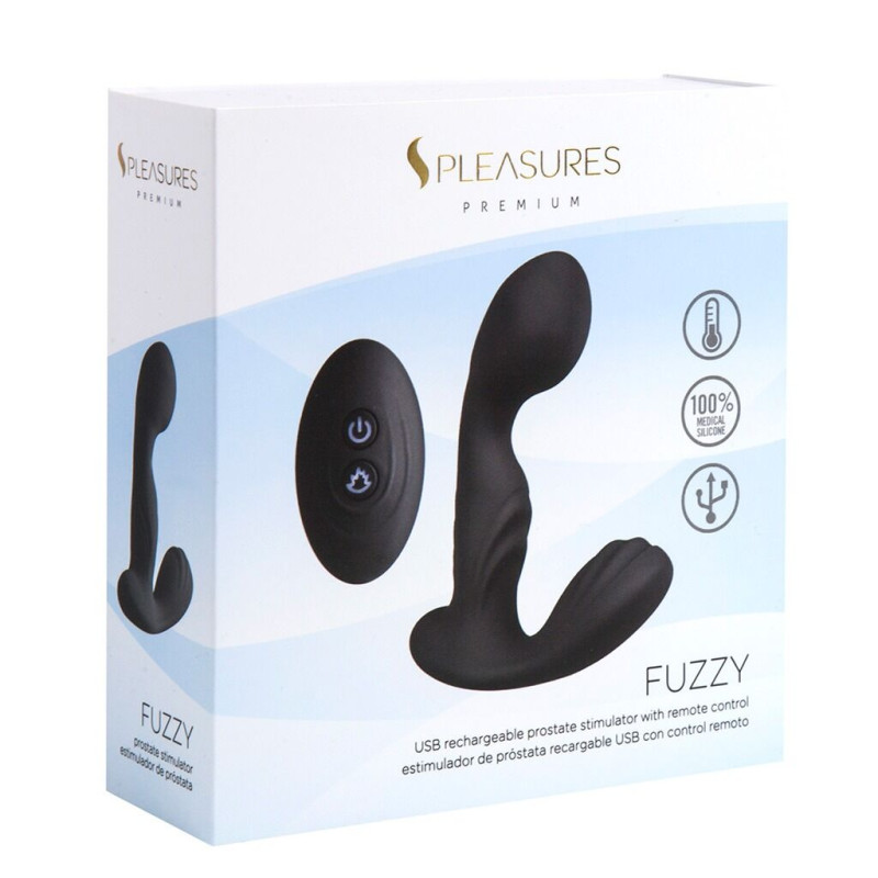 Вібромасажер простати S Pleasures Premium FUZZY, чорний, з рельєфом, 10 режимів вібрації, нагрівання