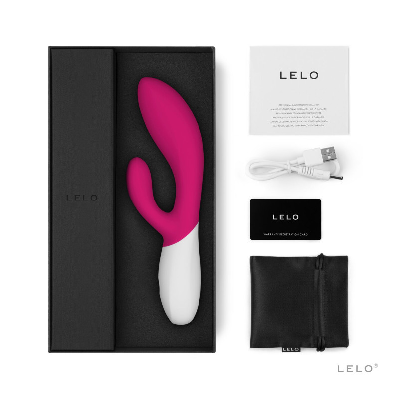 Вібратор-кролик LELO Ina Wave 2 Cerise, що манить рух стовбура + вібрації