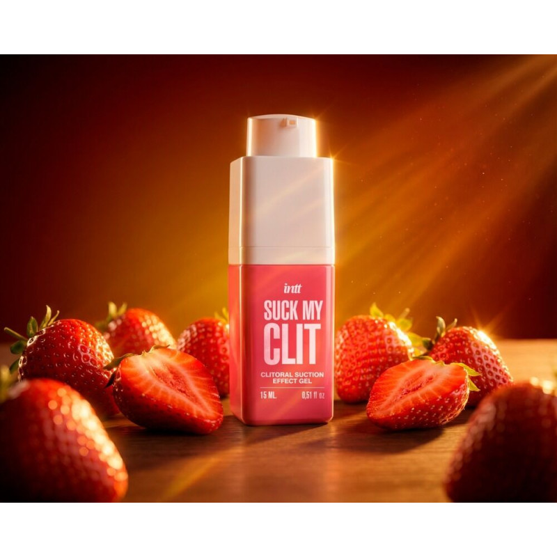 Смоктайзер для клітора Intt Suck My Clit – Wild Strawberry (Суниця),15 мл, гель з ефектом посмоктування