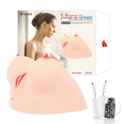 Мастурбатор Kokos Juliana Breast 2WayPlus з вібрацією та масажем