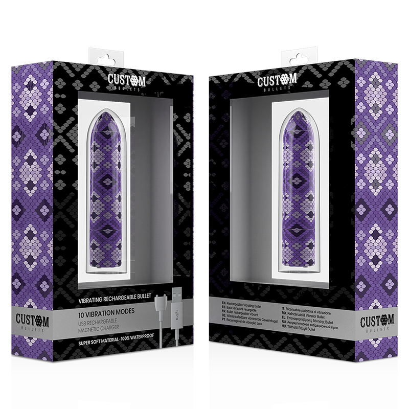 Потужна віброкуля Custom Bullets Snake Purple