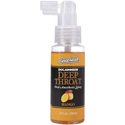 Спрей для мінету Doc Johnson GoodHead DeepThroat Spray – Mango 59 мл для глибокого мінету