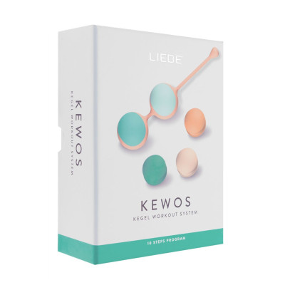 Вагінальні кульки Liebe Kewos - Peach / Mint, 5 кульок в комплекті, 15, 25, 35, 45 і 55 г