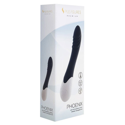 Вібратор S Pleasures Premium Phoenix, для точки G, чорний, водостійкий, 16 видів вібрації, нагрівання