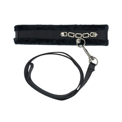 Нашийник з повідцем Punishment - Crystal Collar & Leash - Black