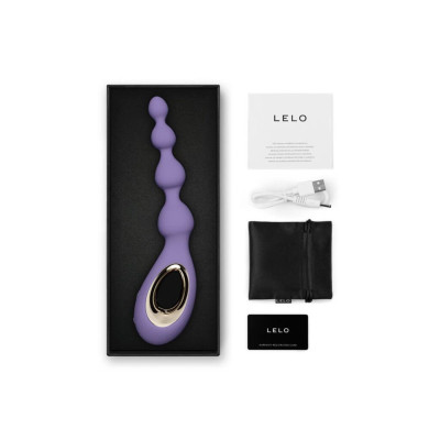 Анальні намисто з вібрацією LELO Soraya Beads Violet Dusk, різний діаметр намистин, 8 режимів