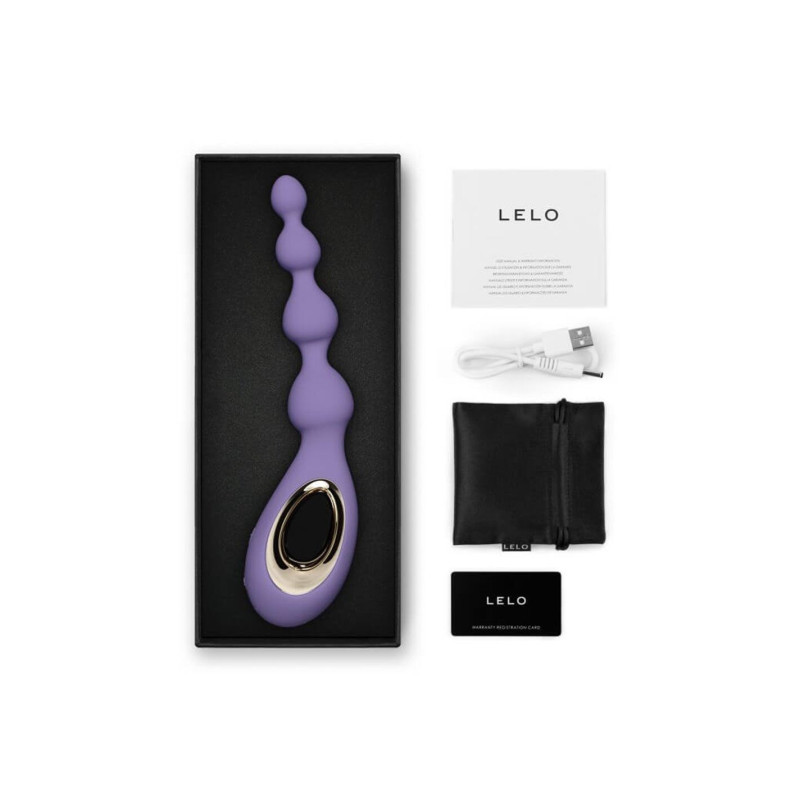 Анальні намисто з вібрацією LELO Soraya Beads Violet Dusk, різний діаметр намистин, 8 режимів