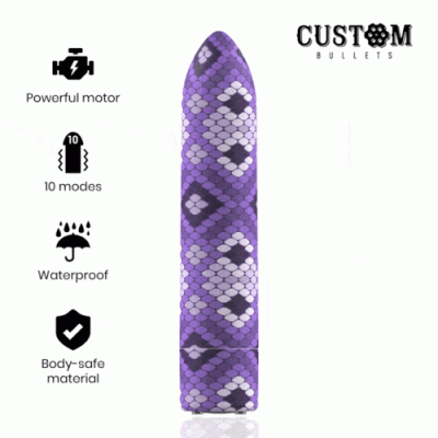 Потужна віброкуля Custom Bullets Snake Purple 
