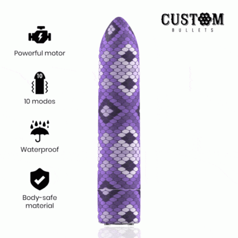 Потужна віброкуля Custom Bullets Snake Purple