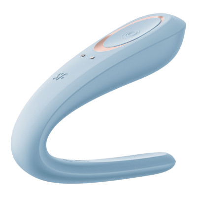 Вібратор для пар Satisfyer Double Classic Light Blue з одним двигуном