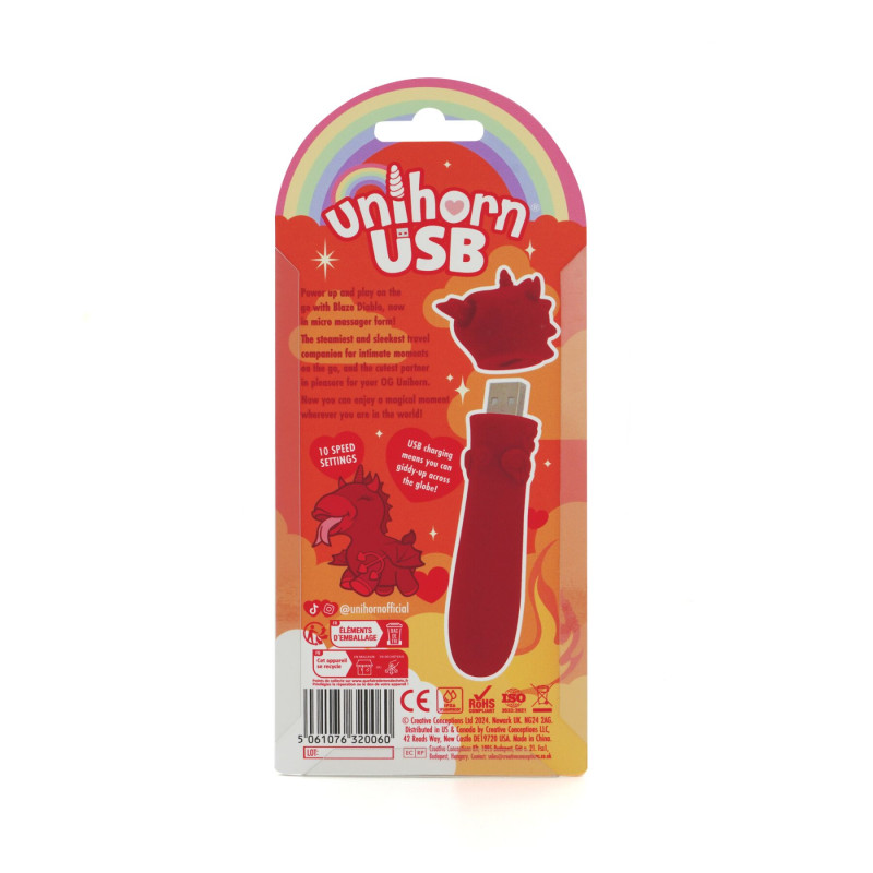 Вібратор-єдиноріжка Unihorn USB Bullet - Blaze Diablo віброкуля, USB зарядка