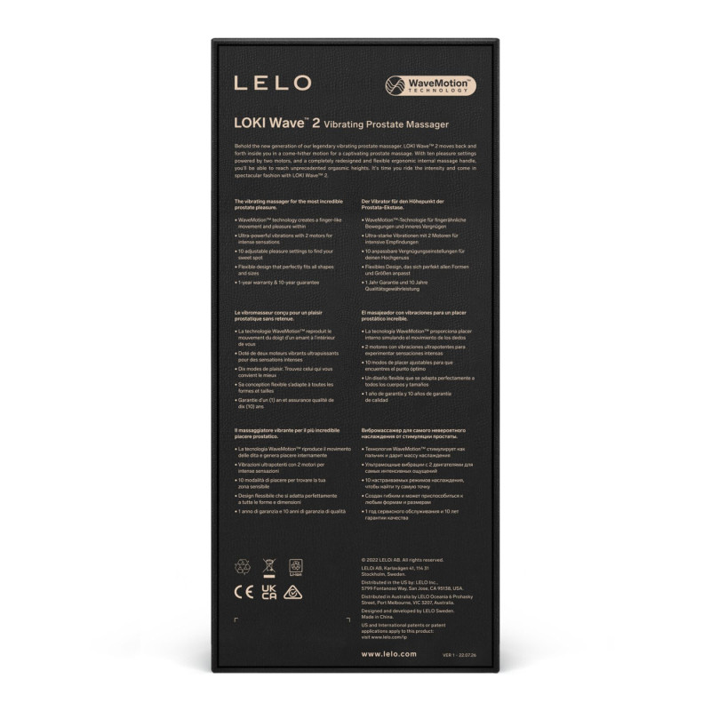 Масажер простати LELO Loki Wave 2 Base Blue, 2 мотори, манливий рух + вібрація