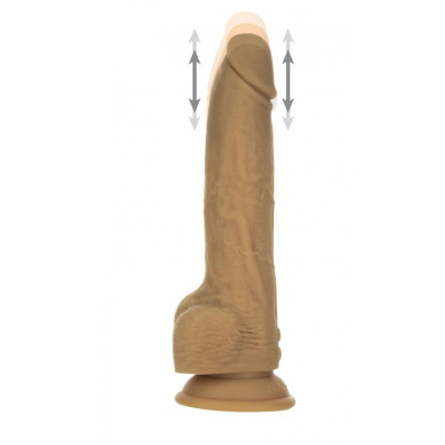 Фалоімітатор з пульсацією Naked ADDICTION Dominic 9″ Caramel, пульт дистанційного керування, діаметр 4,2 см