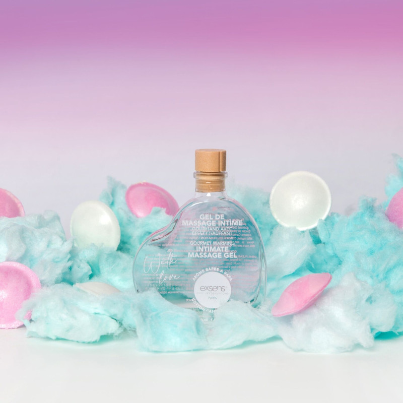 Масажне масло EXSENS With Love Cotton Candy 50мл, що розігріває, без цукру, їстівне