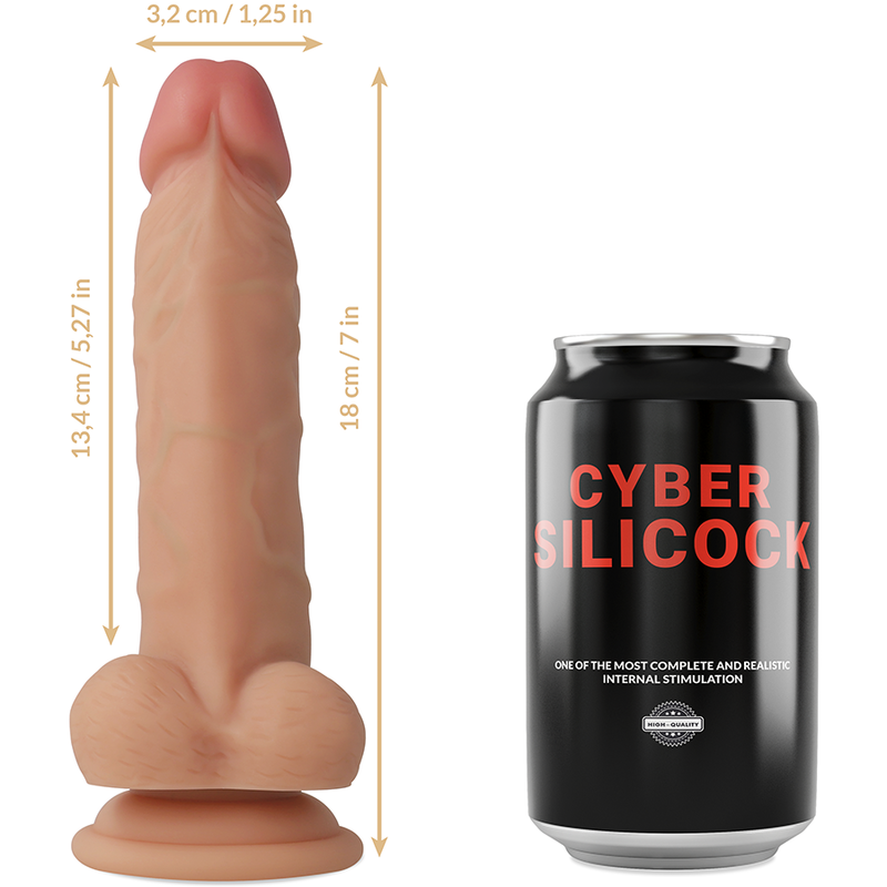 Фалоімітатор на присосці Cyber Silicock Jude, 18 см
