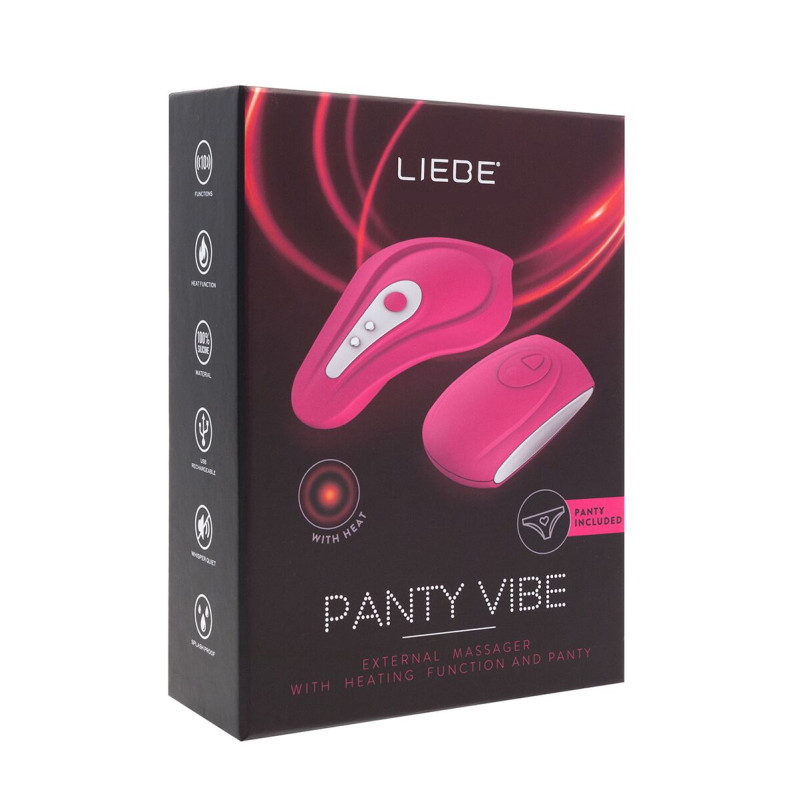 Вібратор в трусики Liebe Panty Vibe Recargable Cerise, нагрів до 39 ° C, пульт, трусики в комплекті