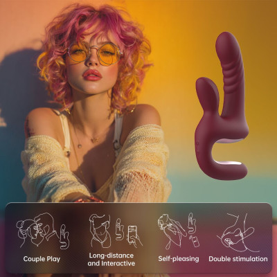 Смарт-пульсатор Magic Motion Magic Duet Bordeaux, 10 режимів пульсацій, 10 режимів вібрації