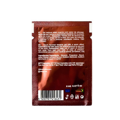 Пробник гелю для оральних ласок з ефектом зігрівання INTT Lick Me Kissable Gel Peach 2 мл
