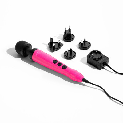 Вібромасажер DOXY Die Cast 3 Hot Pink, потужний, живлення 220В, металевий корпус