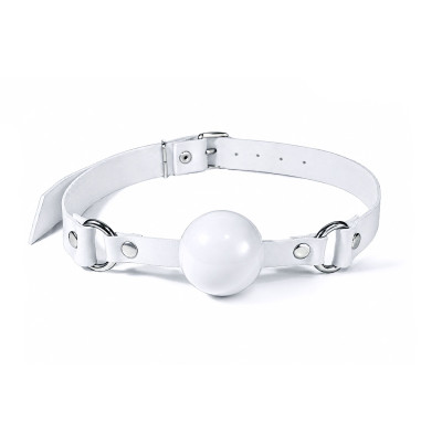 Кляп силіконовий Feral Feelings Silicon Ball Gag White/White, білий ремінь, біла кулька