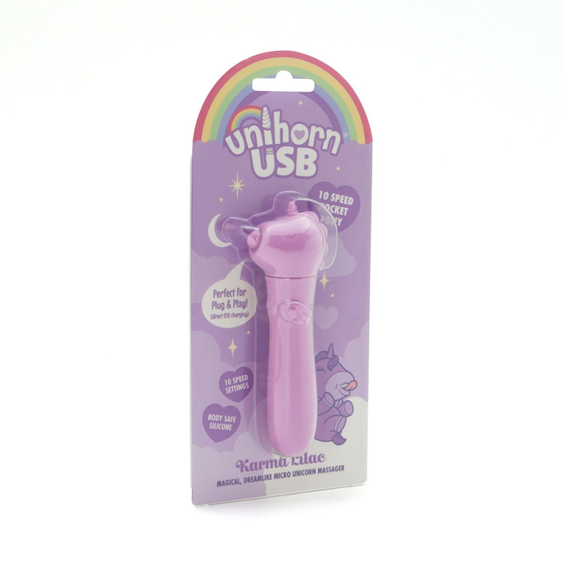 Вібратор-єдиноріжка Unihorn USB Bullet - Karma Lilac, віброкуля, USB зарядка