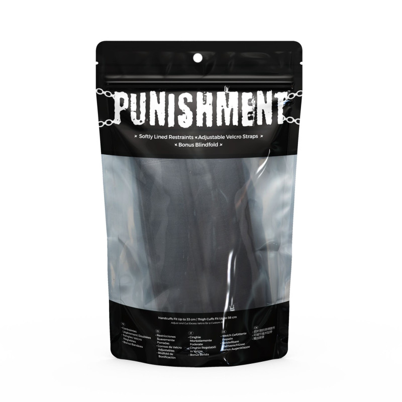 Фіксатори для руки та стегна Punishment - Thigh to Wrist Restraints - Black