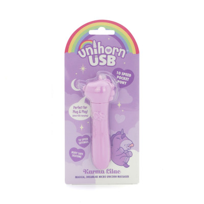 Вібратор-єдиноріжка Unihorn USB Bullet - Karma Lilac, віброкуля, USB зарядка