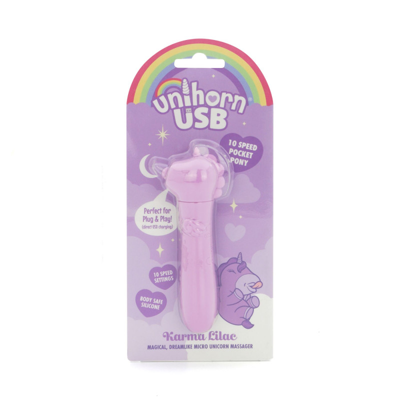 Вібратор-єдиноріжка Unihorn USB Bullet - Karma Lilac, віброкуля, USB зарядка