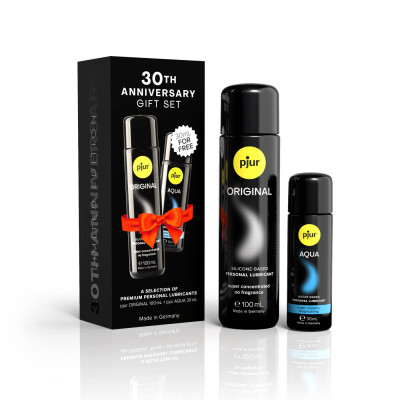 Ювілейний набір лубрикантів pjur 30th Anniversary Gift Set: Original 100 мл та Aqua 30 мл